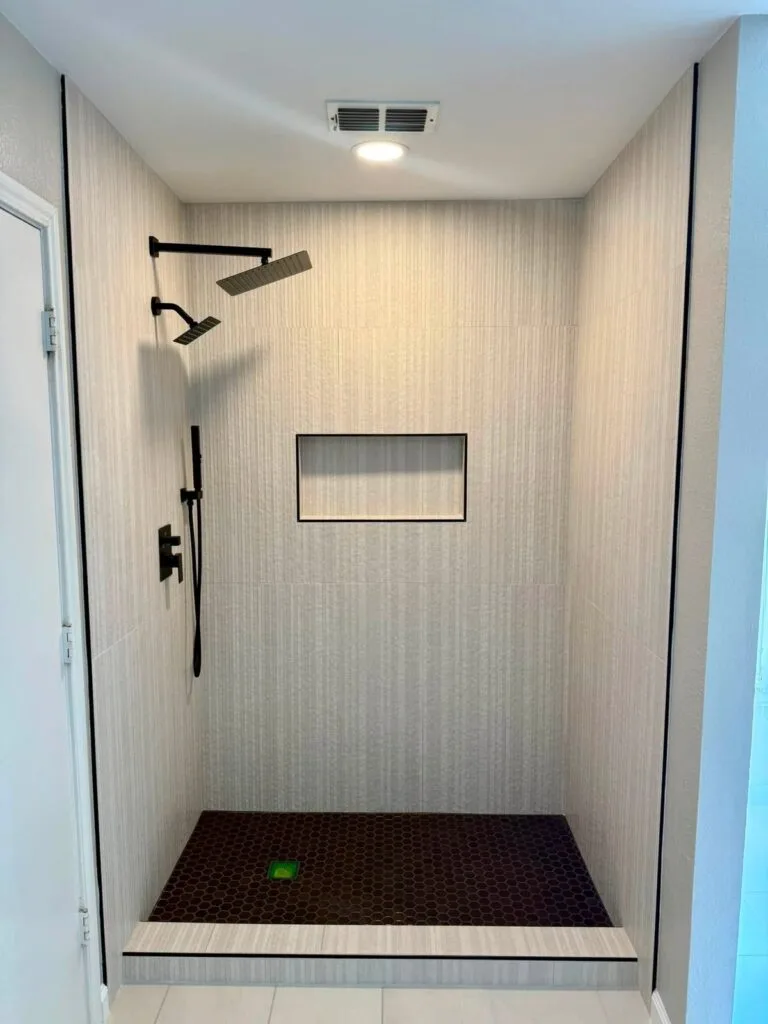 Crescentwood bathroom walk-in shower detail