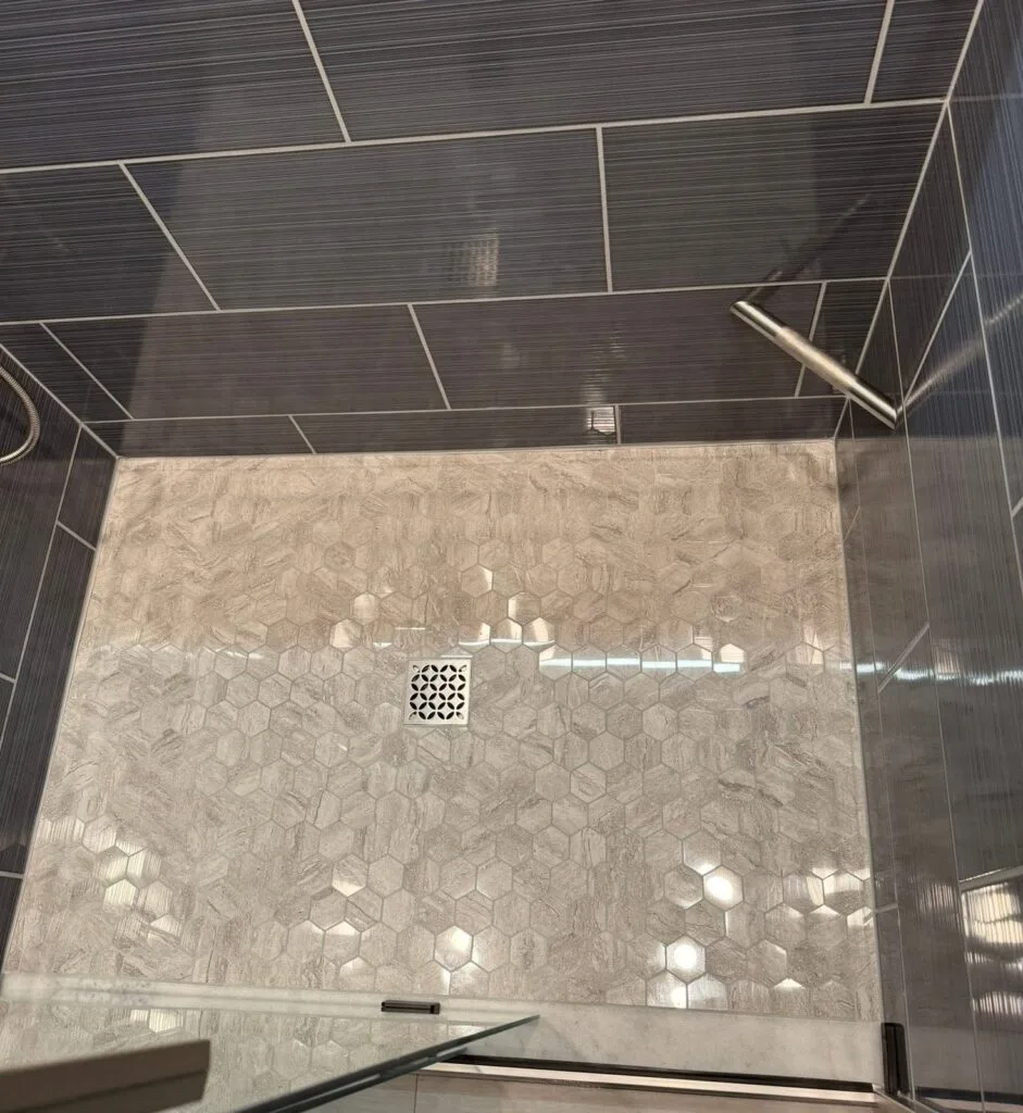 East Kildonan bathroom shower floor and drain detail